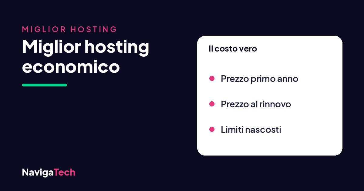 Miglior hosting economico e il costo reale al rinnovo
