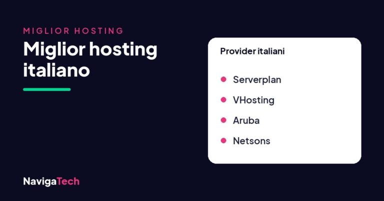Miglior hosting italiano: Serverplan, VHosting, Aruba, Netsons
