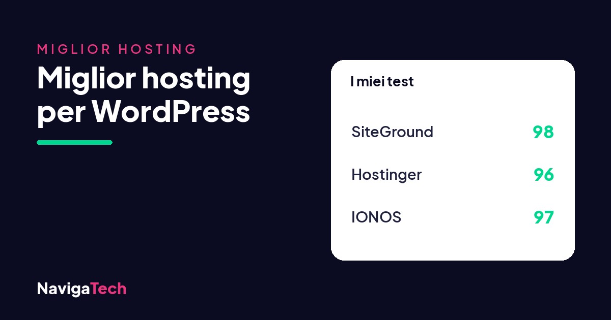 Miglior hosting per WordPress a confronto con i test reali