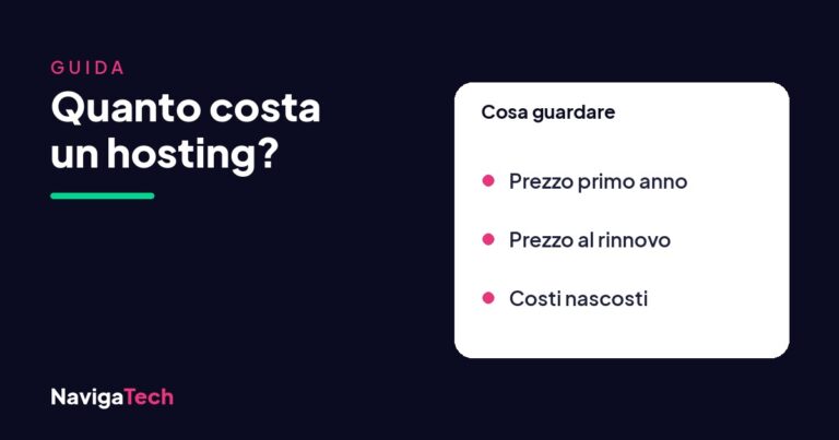 Prezzi hosting: primo anno, rinnovo e costi nascosti