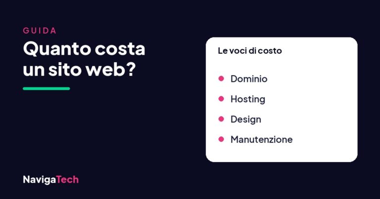 Quanto costa un sito web: le voci di costo