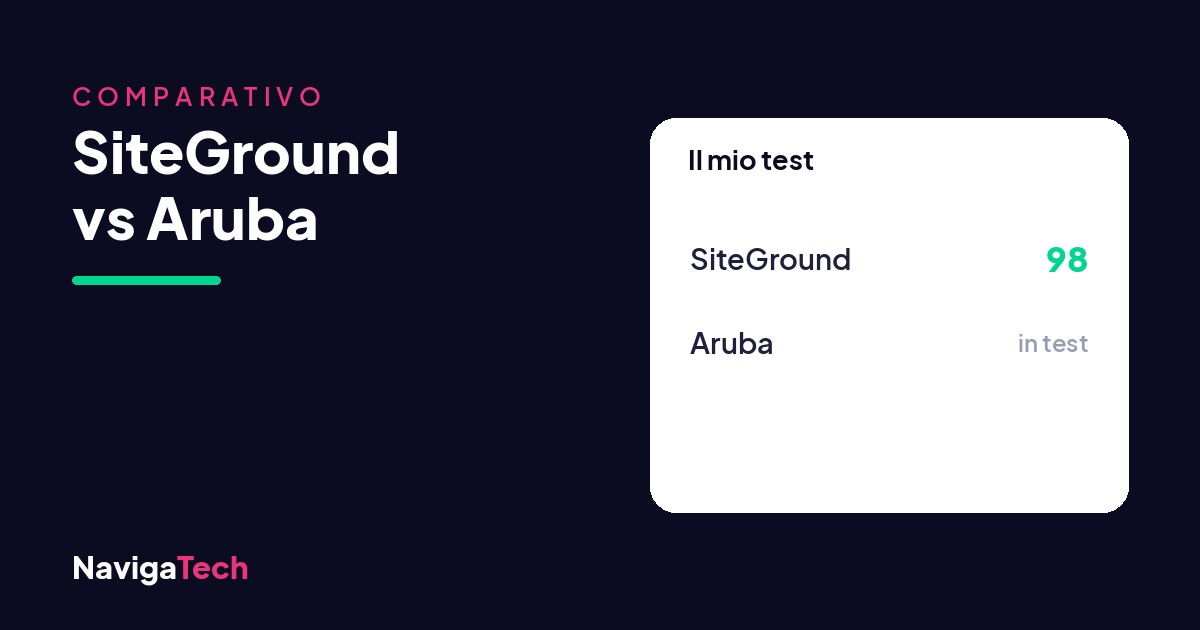 Confronto SiteGround vs Aruba hosting