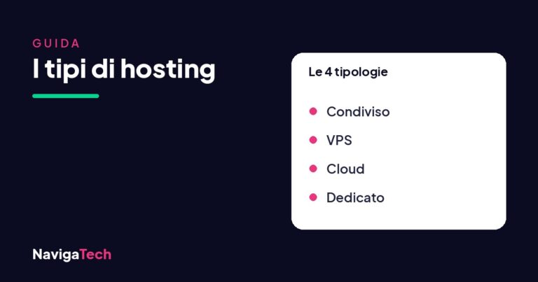 Tipi di hosting: condiviso, VPS, cloud e dedicato